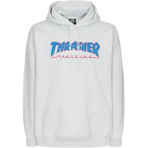Thrasher Outlined ash grey Hooded
