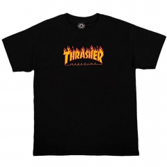 Thrasher Flame black Kids T-Shirt