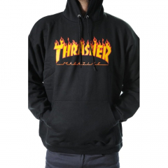 Thrasher Flame black Hooded